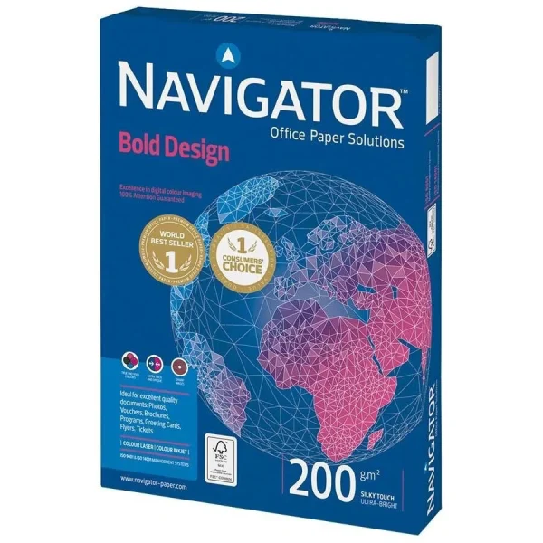 Navigator A4 Beyaz Fotokopi Kağıdı 200 gr 1 Paket (150 sayfa)